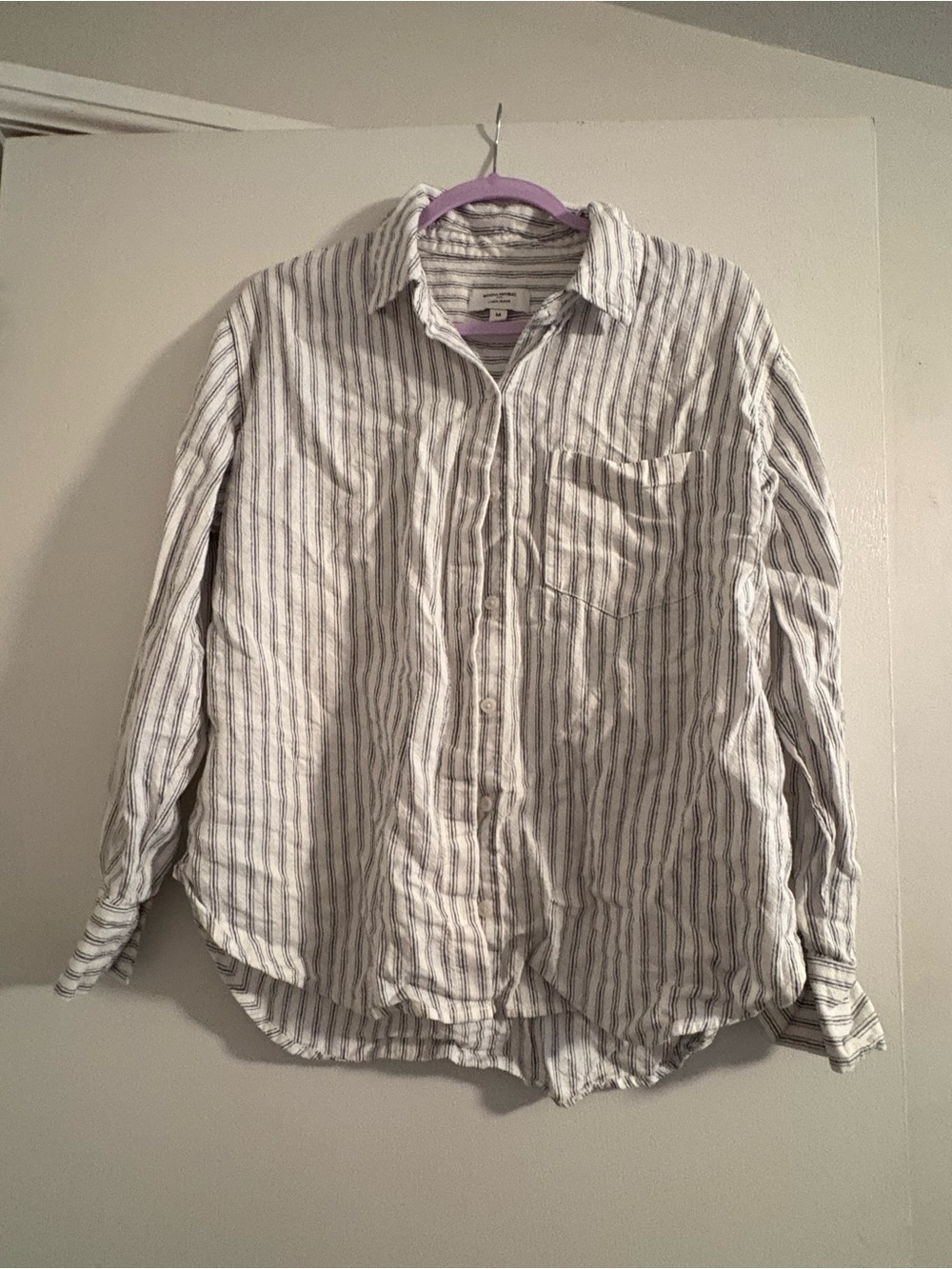 Banana republic linen blend button down shirt, medium